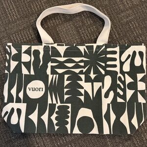 Vuori Dark Green & White Graphic Canvas Tote